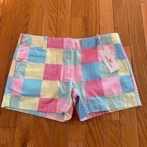 New NwT Vineyard Vines Logo Whale Patchwork Multicolor Shorts Girls Size 14